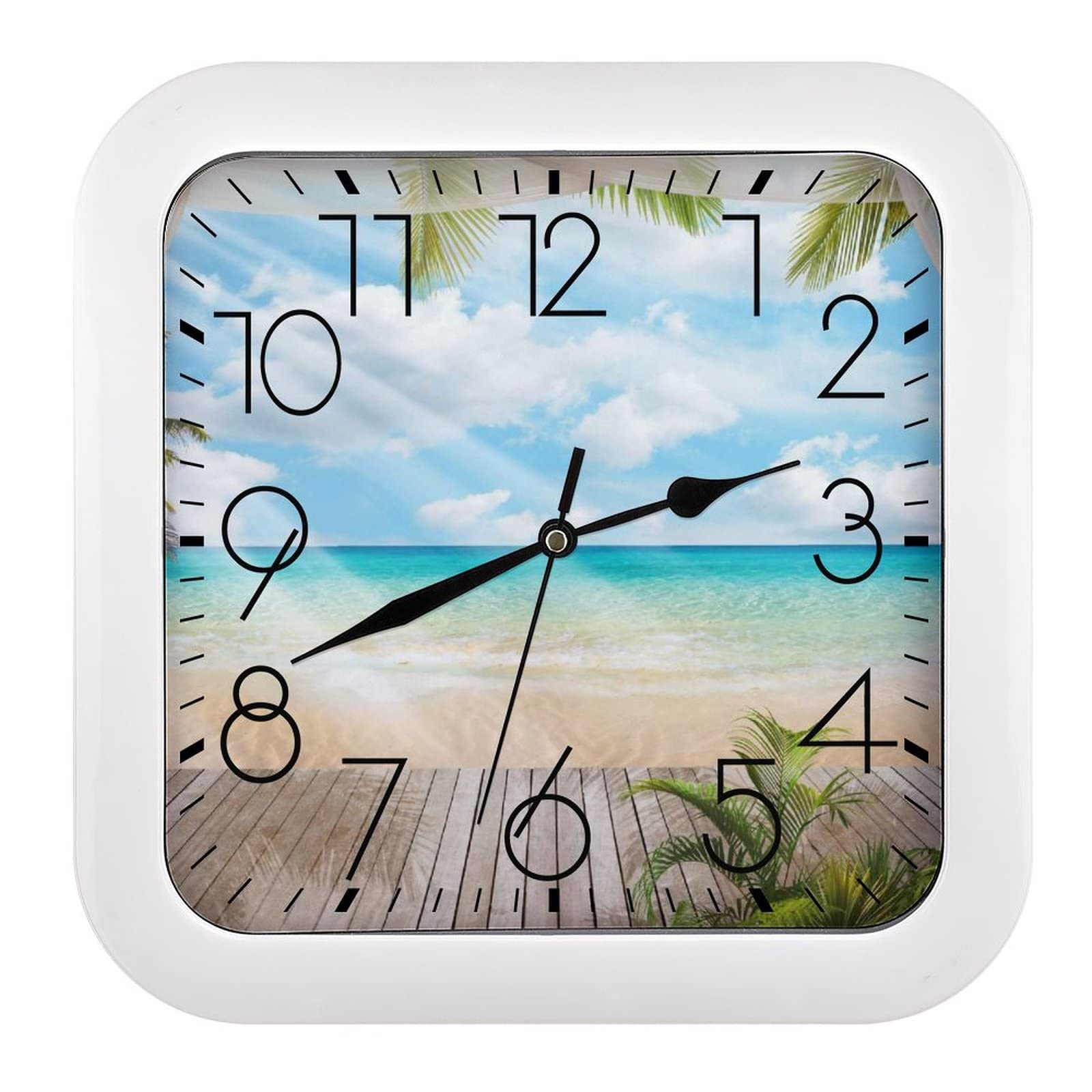 Horloge murale décorative avec paysage naturel pour une cuisine ou une chambre zen