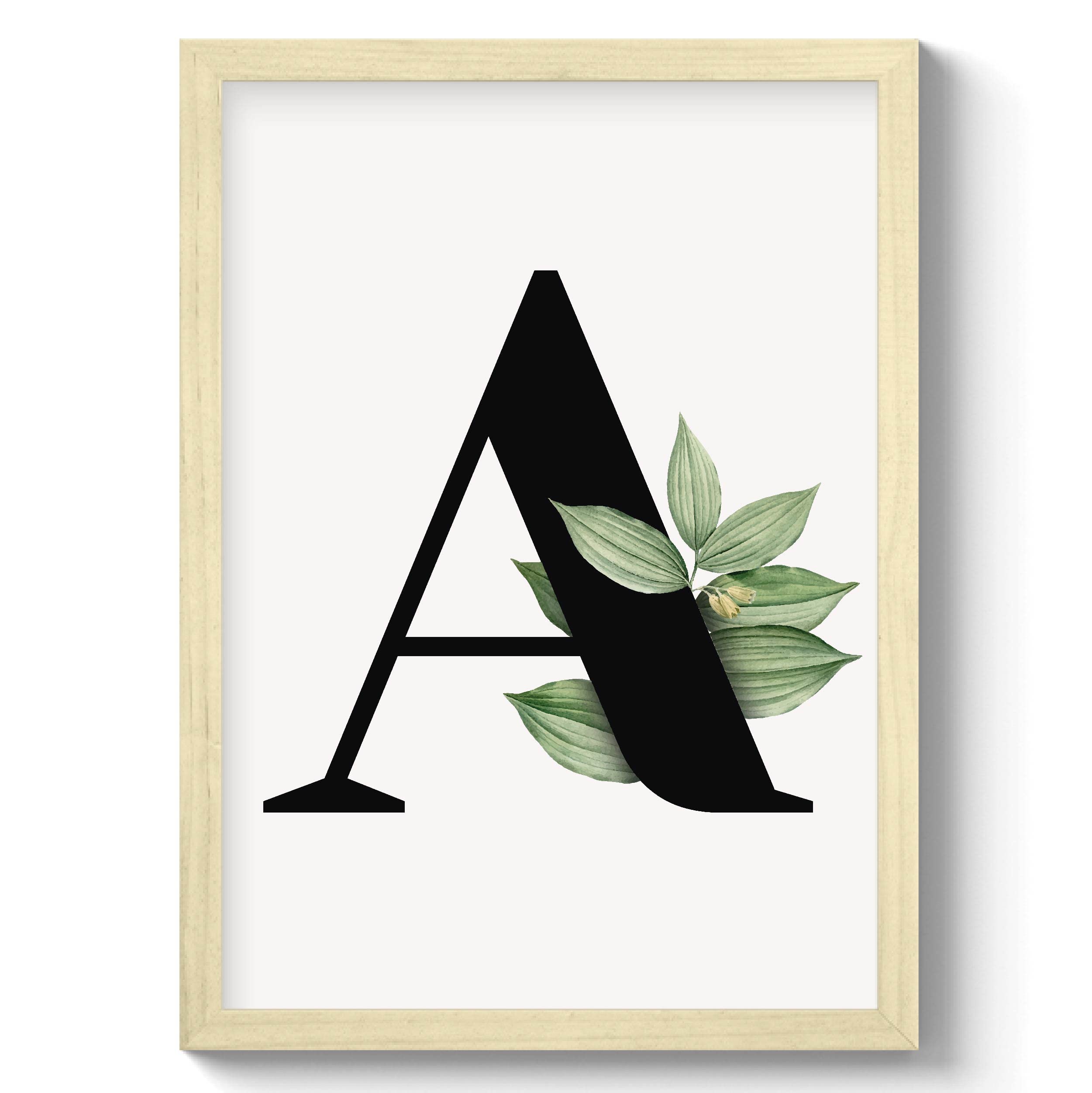 GS DECOR Aesthetic Botanical Letter 'A' Wall Frame | Wall Decor