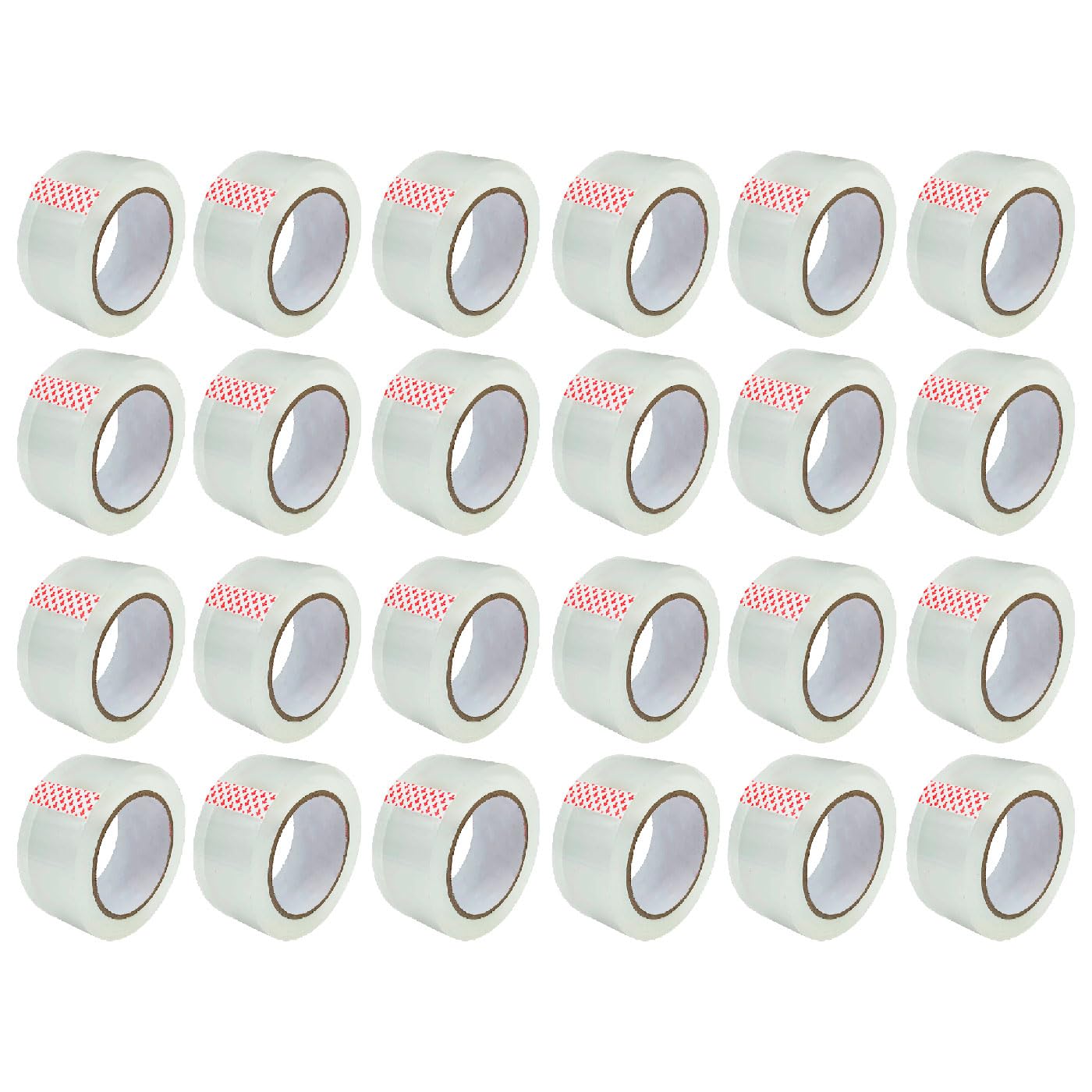Acan Tradineur - Confezione da 24 nastri adesivi per imballaggio, ideali per traslochi/spedizioni/stoccaggio, resistenza universale per uso in ufficio, casa, scuola (trasparente, 150 m x 4,8 cm)