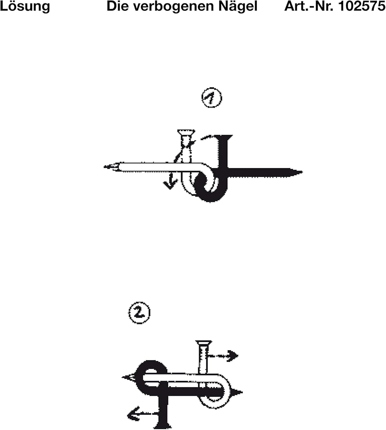 Bartl 102575 Mini Metall Puzzle Die Verbogenen Nagel Aus 2 Kleinen Metallteilen Amazon De Spielzeug