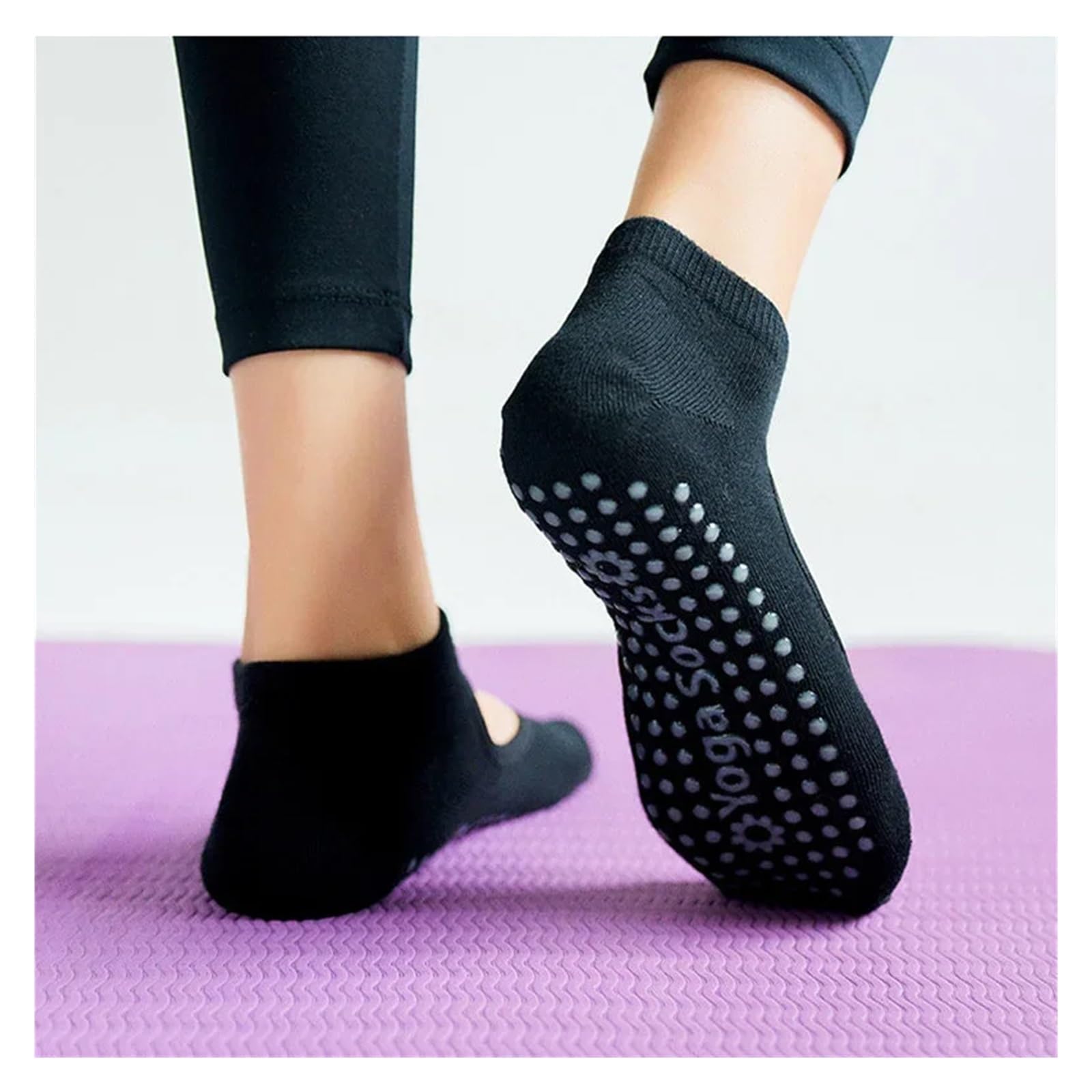 Calcetines De Yoga For Mujer, Calcetines De Pilates For Mujer, Tobillo Sin Espalda, Transpirables, Antideslizantes, Calcetines Deportivos De Baile De Ballet For Fitness Y Gimnasio Para Yoga Pilates Gi