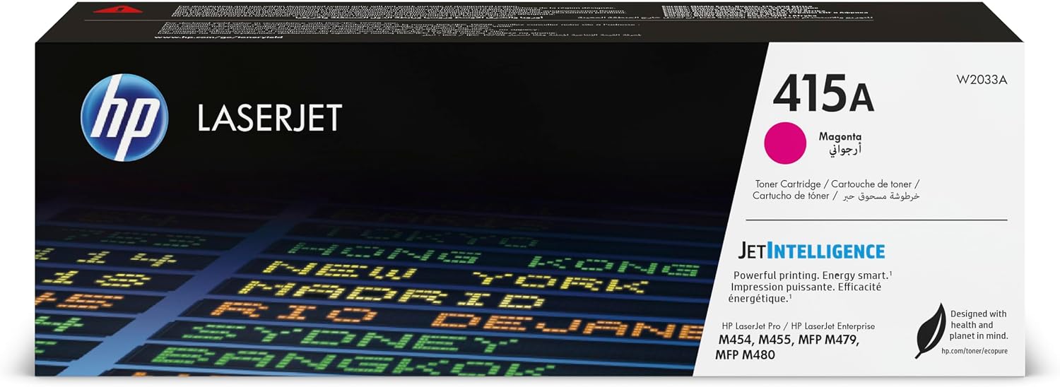 HP W2033A 415A Original LaserJet Toner Cartridge, Magenta, Single Pack, Standard