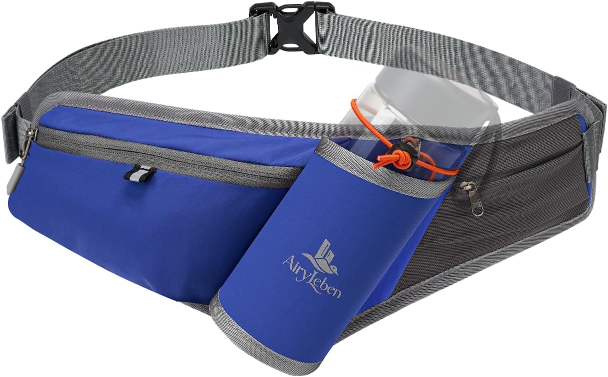Fanny Pack with Water Bottle Holder, RFID Blocking Running Belt Bag