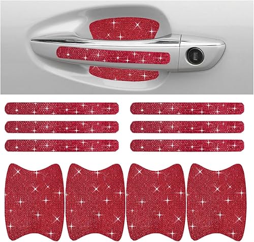 Miniatura 8 de Bling - Protector de manija de puerta de automóvil, calcomanía brillante para manija de puerta de automóvil, antiarañazos, cubierta protectora