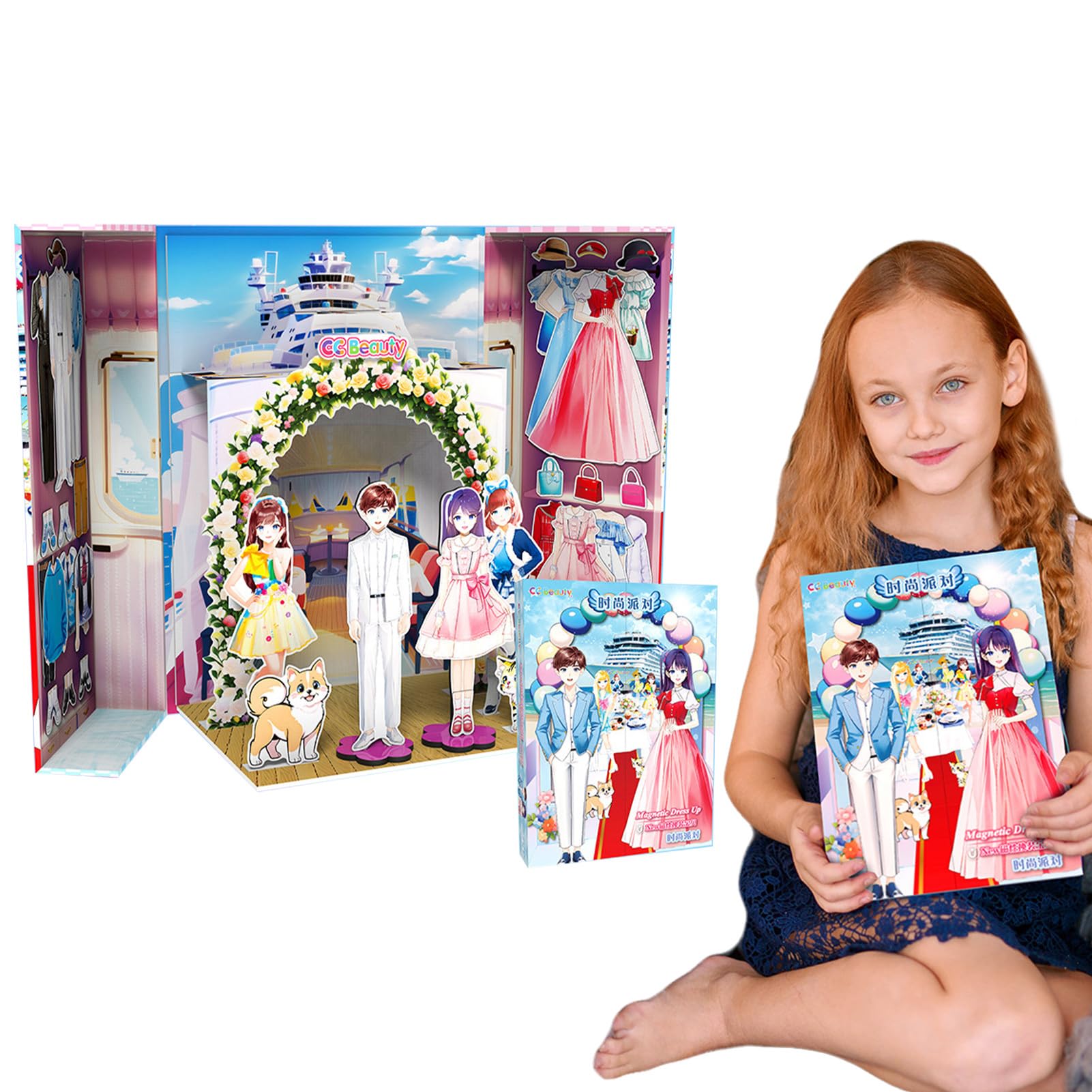 Muñecas de Papel para niñas | Vestir Magnéticas Muñecas Princesas de Papel, Educativo de simulación y Juego de Viaje, Juegos de Vestir multifuncionales para niños, niñas y niños