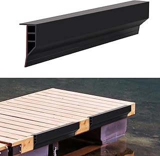Gaahing Heavy-Duty Boat Dock Side Bumper, Full Face Dock Edging Guard for Piling and Pier Protection, Includes Mounting Screws and Adhesive (Black, 10pcs x 19.7")