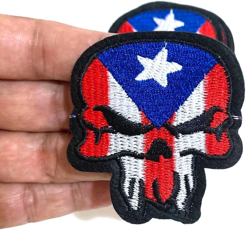 Puerto Rico Patch PR Boricua Porto Rican Flag Iron on Clothing Patches Stickers for Jackets Backpacks Jeans Hats DIY Small Combo Accessories for Men