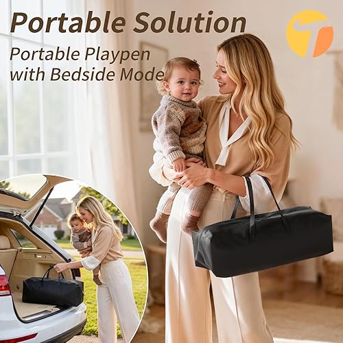Miniatura 3 de Moisés portátil 4 en 1 para bebés y corralito para bebé, convertible con cambiador de pañales, cuna de viaje plegable para recién nacidos a niños