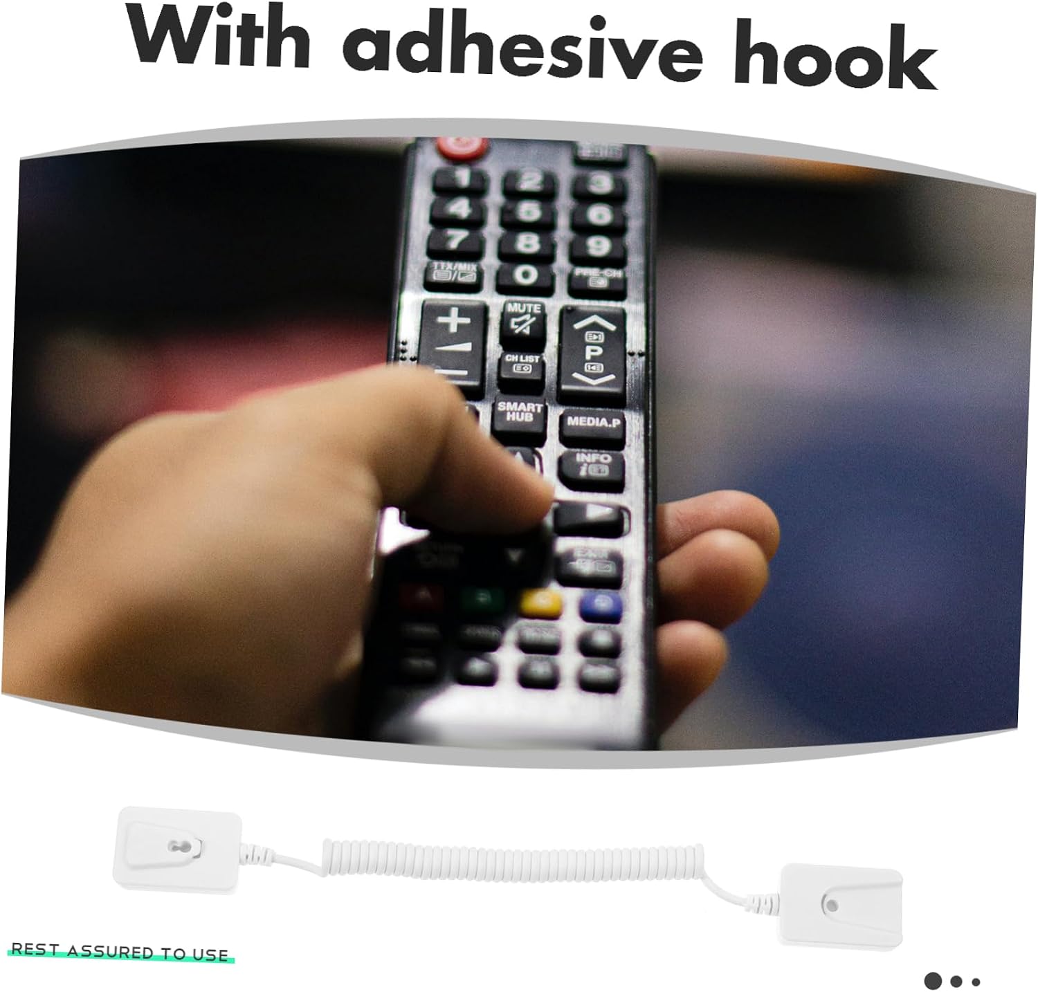 Yardwe 3pcs Remote Retractable Cord Hook for Tv Remote Control Adhesive Cord with Control