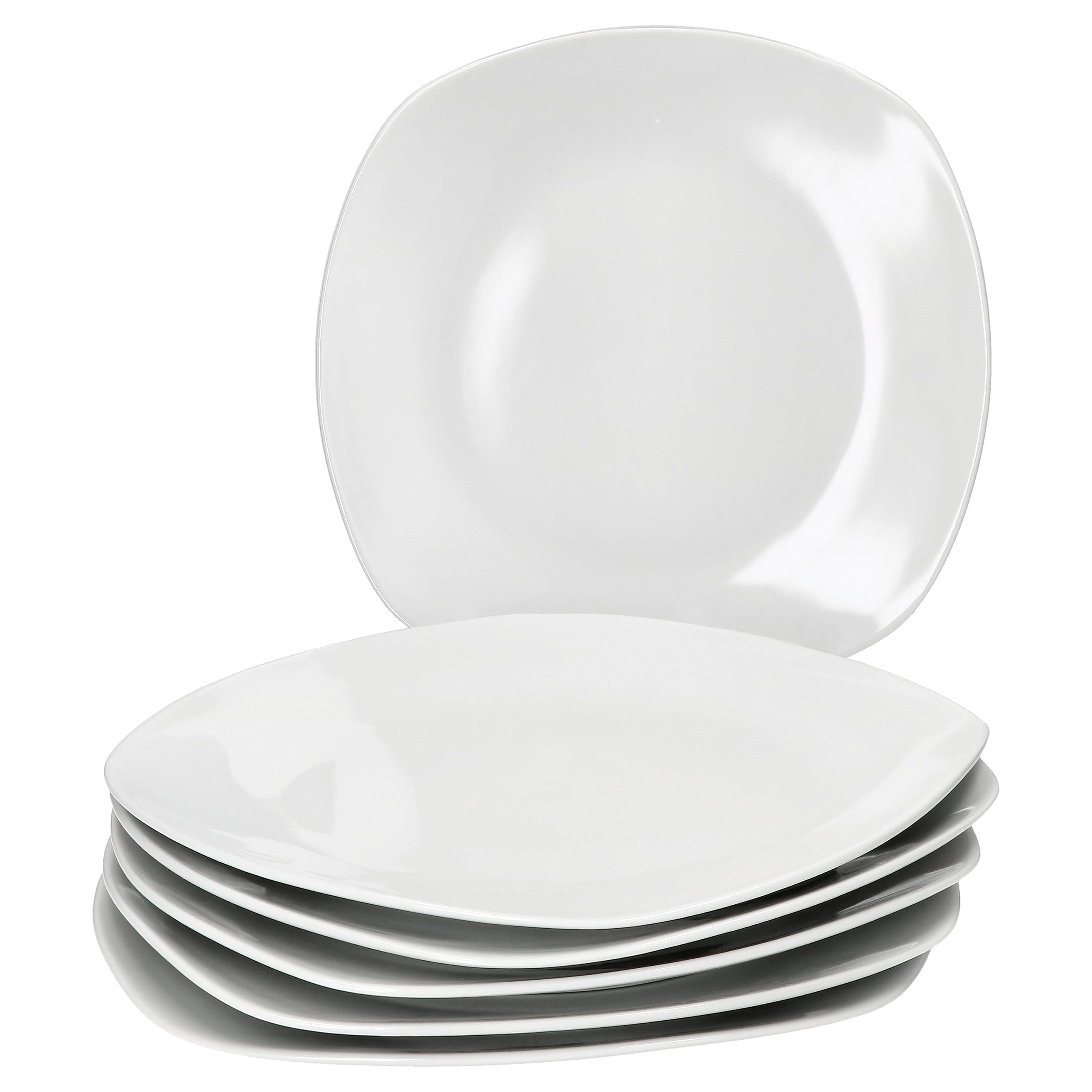 MamboCat Lotta - Set di 6 piatti piani in porcellana bianca per 6 persone, piatti grandi per pasti principali, grigliate e così via. Stoviglie eleganti per colazione, pranzo, caffè e pane