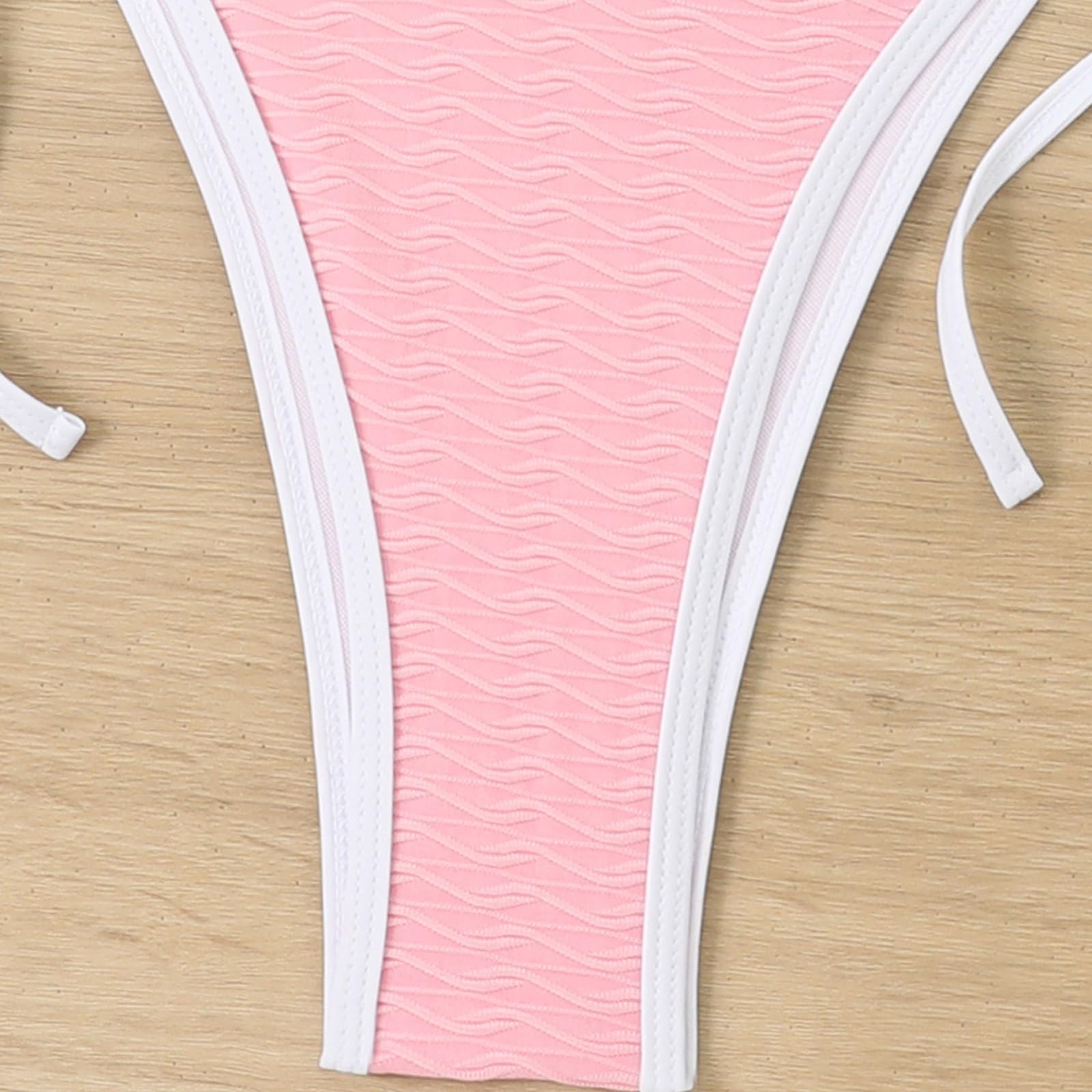 Ensemble Bikini pour Femme, Haut de Bikini Gros Seins, Bikini brésilien Triangle, Maillot de Bain élégant, Maillot de Bain Deux pièces, String Taille Basse, Triangle Dos Cou