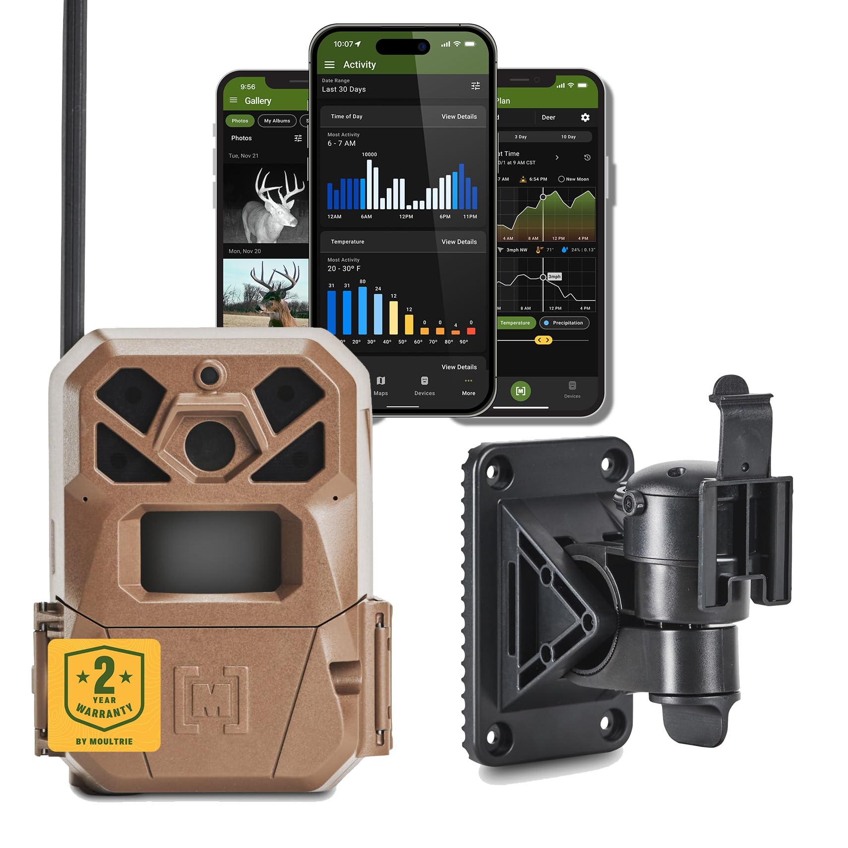 Moultrie Edge 2 Cellular Trail Camera - Auto Connect Nationwide 4G LTE - On Demand 36MP Photo - 1080P Video with HD Audio - 100 Ft Detection Range - Low Glow Flash