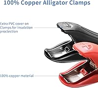 Vista 5 de YACSEJAO Cable de pinzas de cocodrilo de batería de CC 5.5 de 0.083 in macho a batería, cable de extensión de 12-24 V con abrazadera de batería