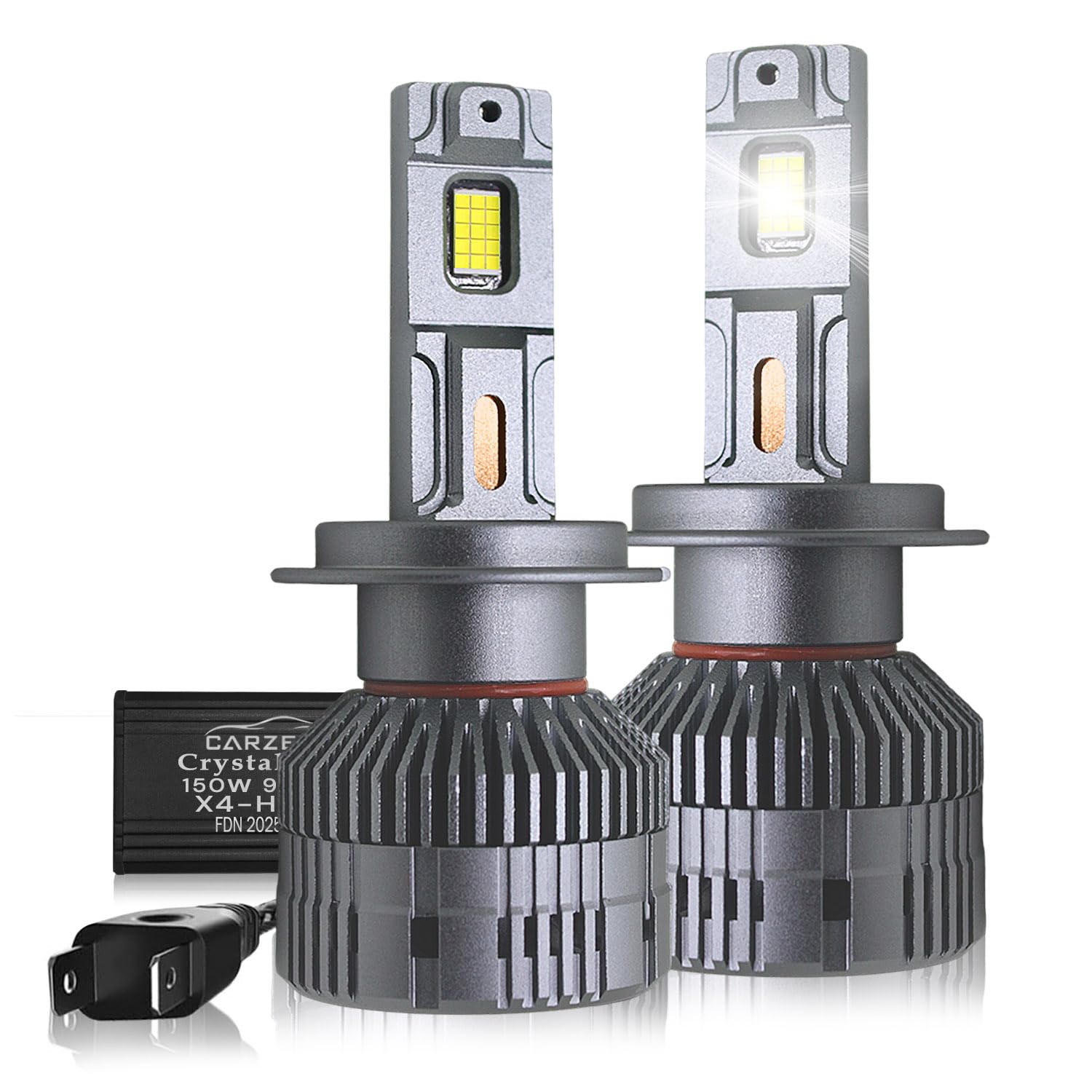 Fabtec Crystal Eye H7 LED Headlight Bulbs, 150W 12,000 Lumens, Super Bright Cool White 6000K, LED Headlight Conversion Kit for Cars, Set of 2, 1 Year Warranty X4 Series Fabtec Crystal Eye H7 LED Headlight Bulbs, 150W 12,000 Lumens, Super Bright Cool White 6000K, LED Headlight Conversion Kit for Cars, Set of 2, 1 Year Warranty X4 Series