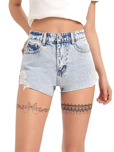 Miniatura 6 de Tatuajes temporales para mujeres, tatuajes de línea de encaje sexy, tatuajes falsos realistas y duraderos