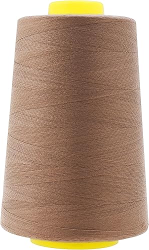 Vista 369 de Mandala Crafts - Hilo de coser multiusos de poliéster para máquina de coser de sarga, sobrehilado, acolchado Beige