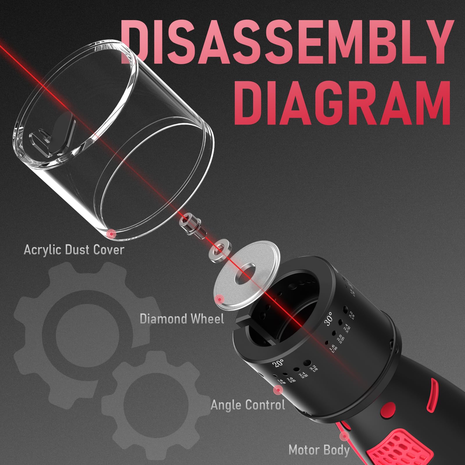 YESWELDER Affilatrice a elettrodo in tungsteno per saldatura TIG, portatile elettrico con display a LED, strumento rotante senza fili per saldatura TIG con scanalatura piatta per blocco di macinazione