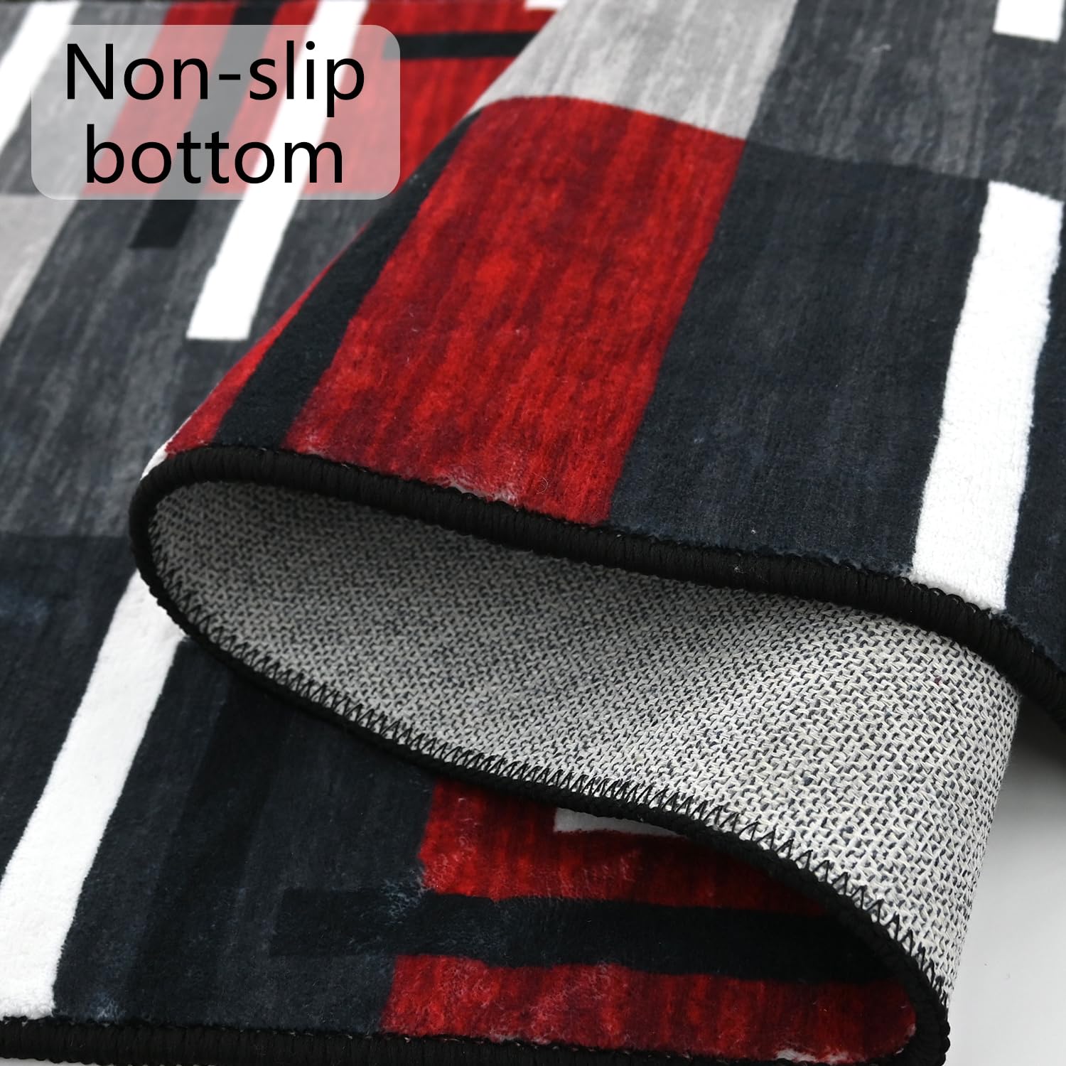 Tapis Cuisine Lavable en Machine, Tapis de Couloir Antidérapant, Tapis Salle De Bain Poil Court Doux, Tapis Entree Interieur Motifs Géométriques 60x200cm