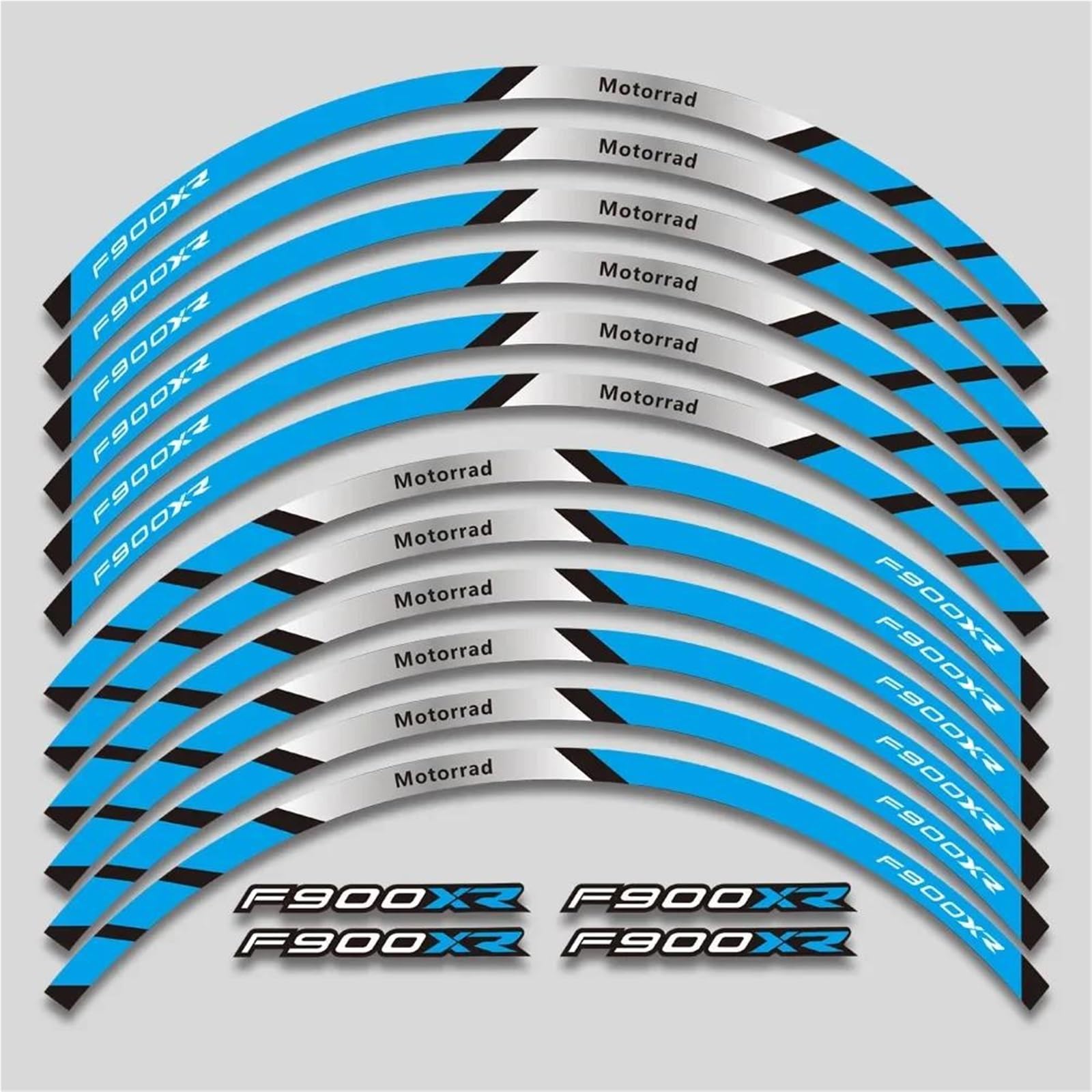 Motorcycle Wheels Sticker Rim Tire Reflective Stripe Decals Set for BMW F900XR F900 XR F 900 F900xr(Color7)