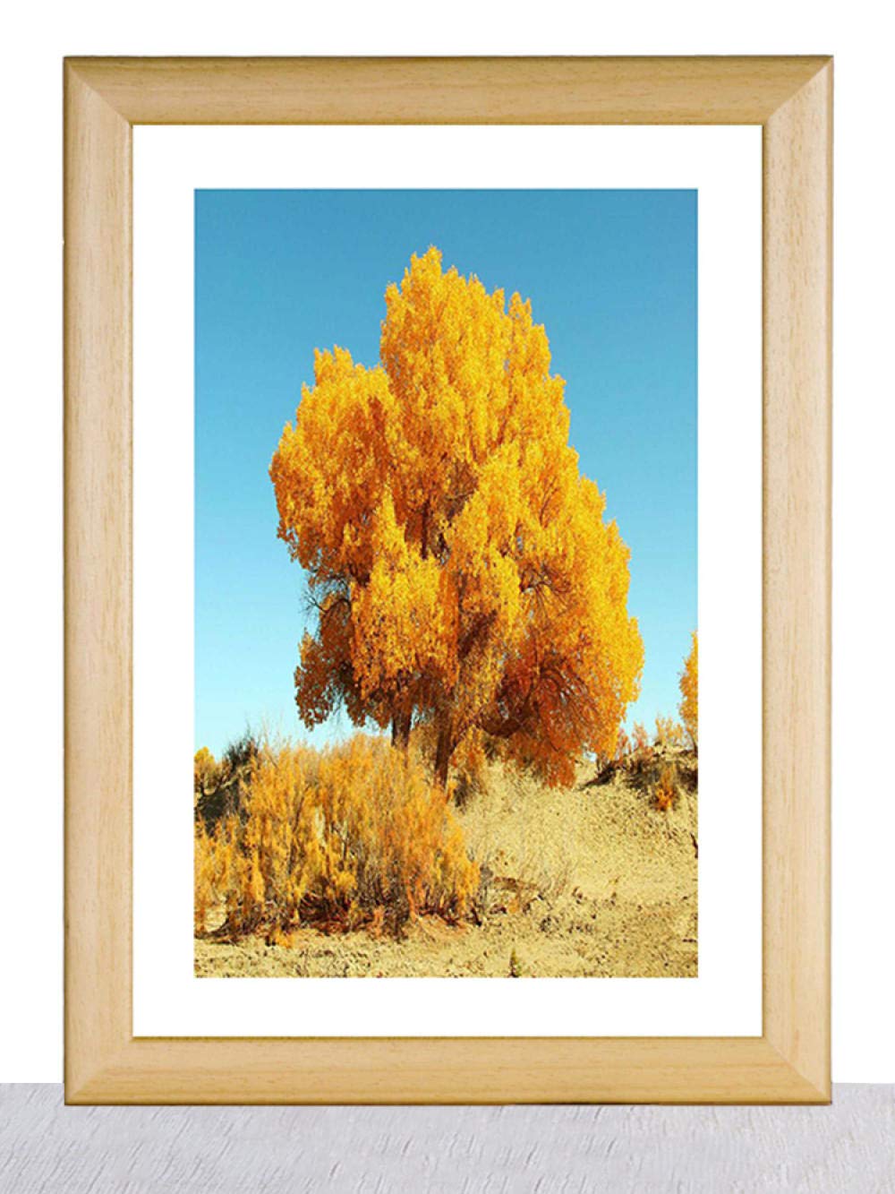 Photo frames, Solid Wood A3 Wall Photo Frame 29.7 × 42cm Red Picture Frames for Home Decor(Wood color,A4 wall 21 x 29.7cm)