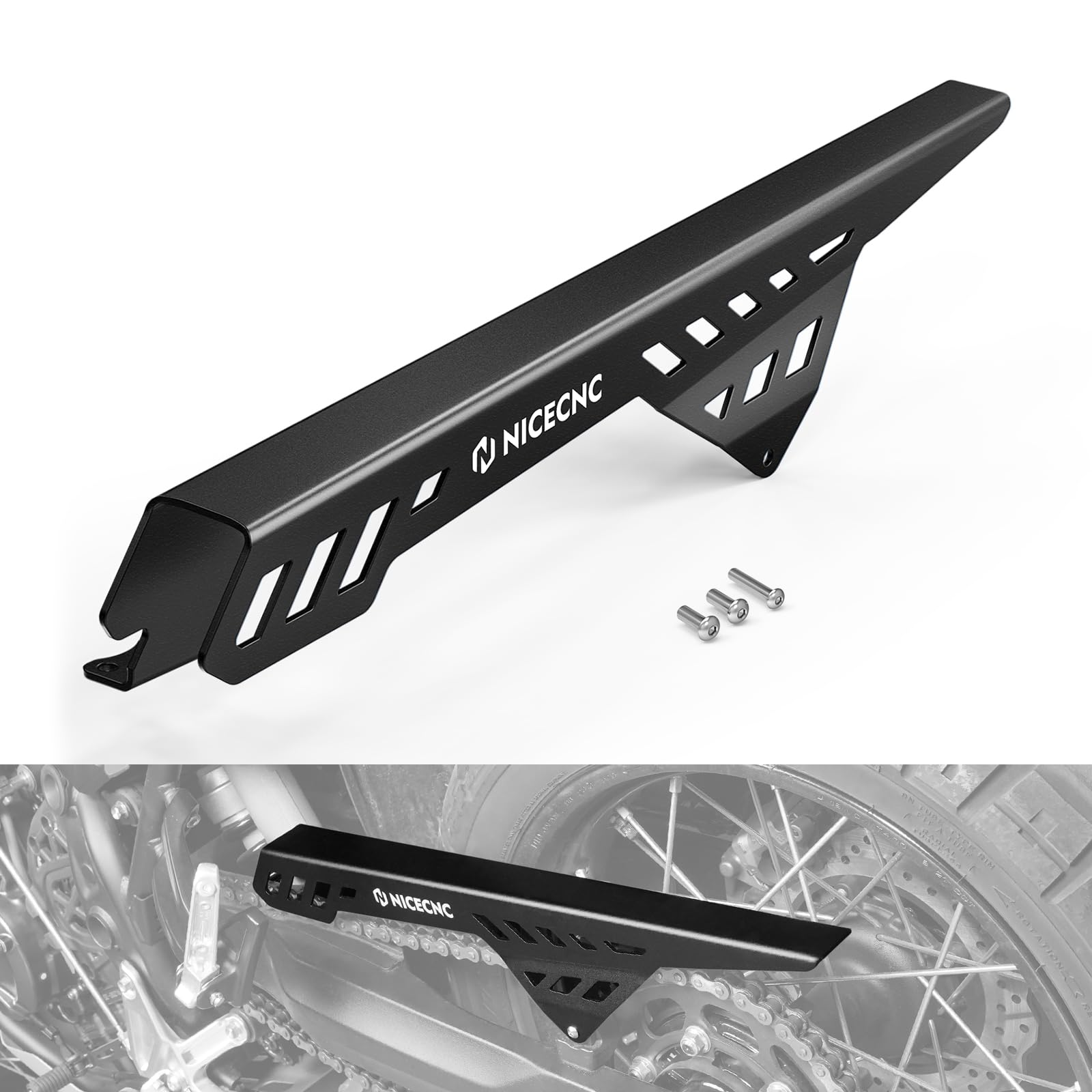 NICECNC Paracatena posteriore nero compatibile con Yamaha XTZ 700/Tenere 700 2019 2020 2021 2022 2023 2024 Compatibile con Tenere 700 Rally Edition 2020 2021 2022 2023 2024 Vedi montaggio