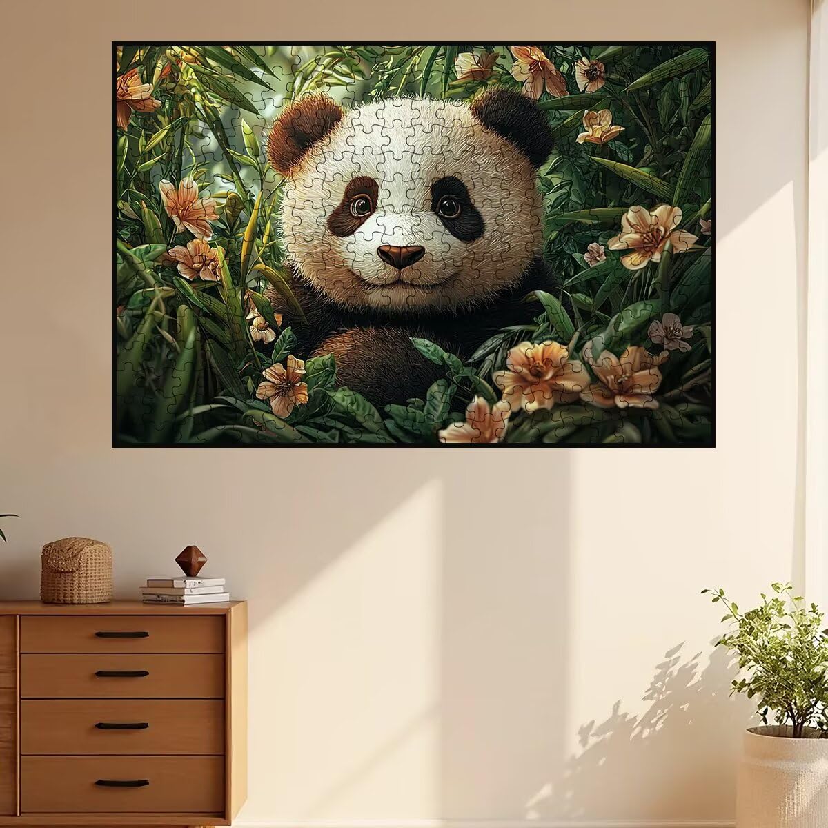 Puzzle dla dorosłych 1500 puzzli pandy 1500 sztuk dla dorosłych, drewniane puzzle do wystroju wnętrz, niemożliwe gry logiczne, unikalne prezenty dla kobiet, mężczyzn, wymagający motyw puzzli: kwiat