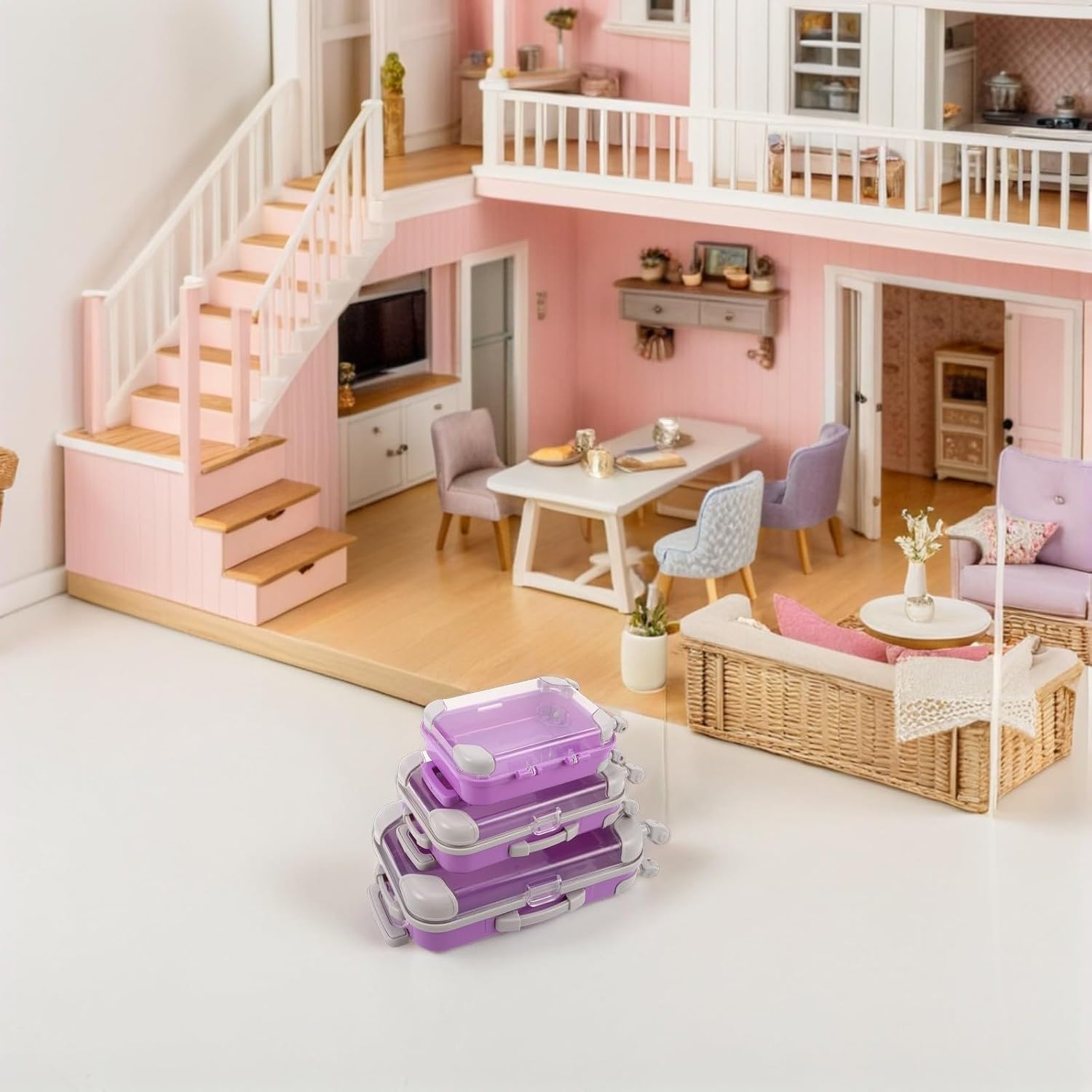 Alipis Purple Mini Suitcase False Eyelash Storage Case 3 Piece ABS image 5