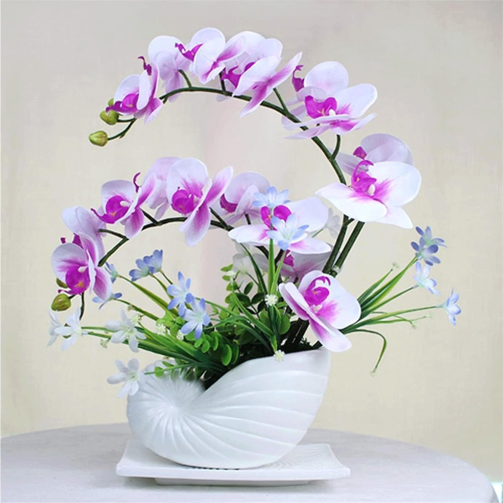 XDLEDMKIZ Ceramic Vase Plastic Flower Fake Flowers Artificial Flowers Bouquets Centerpiece Artificial Flowers Elegant Decoration