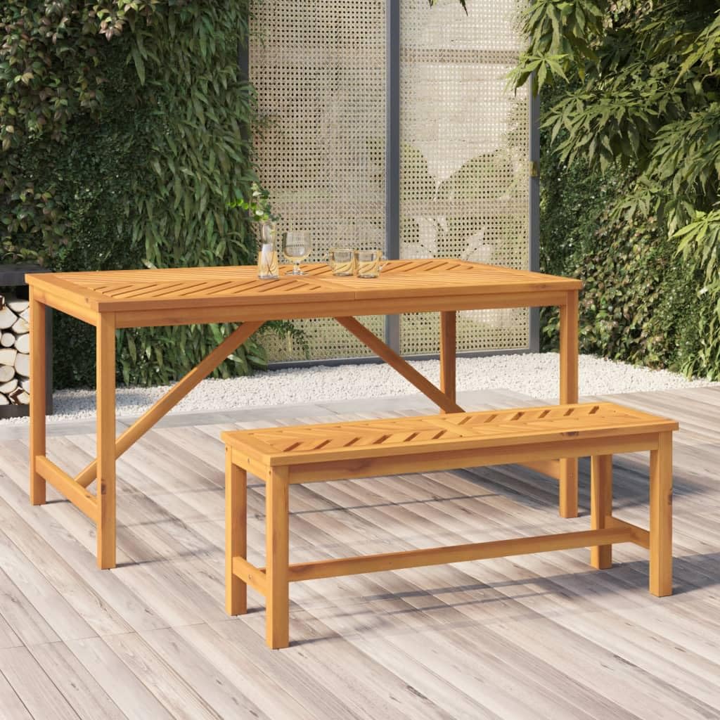 vidaXL Banco de jardín Madera Maciza de Acacia 110 cm