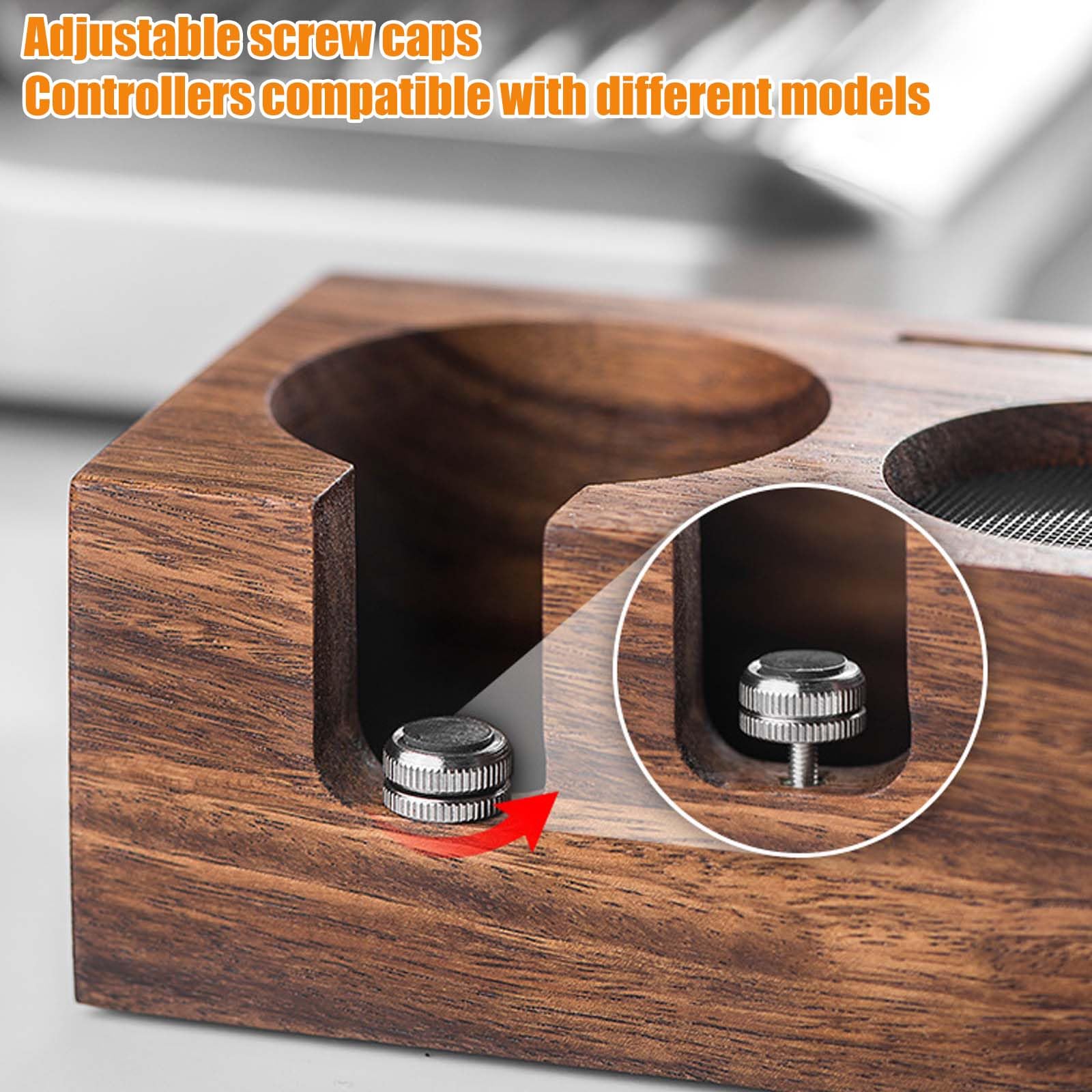 Beler Tamperstation Holz 58mm, Tamper Station aus Walnussholz für