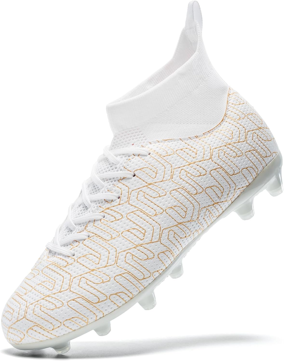 Boys Soccer Cleats Unisex Training Football Cleats Girls Youth High-top Soccer Shoes Athletic Outdoor Football Shoes for Little/Big Kid