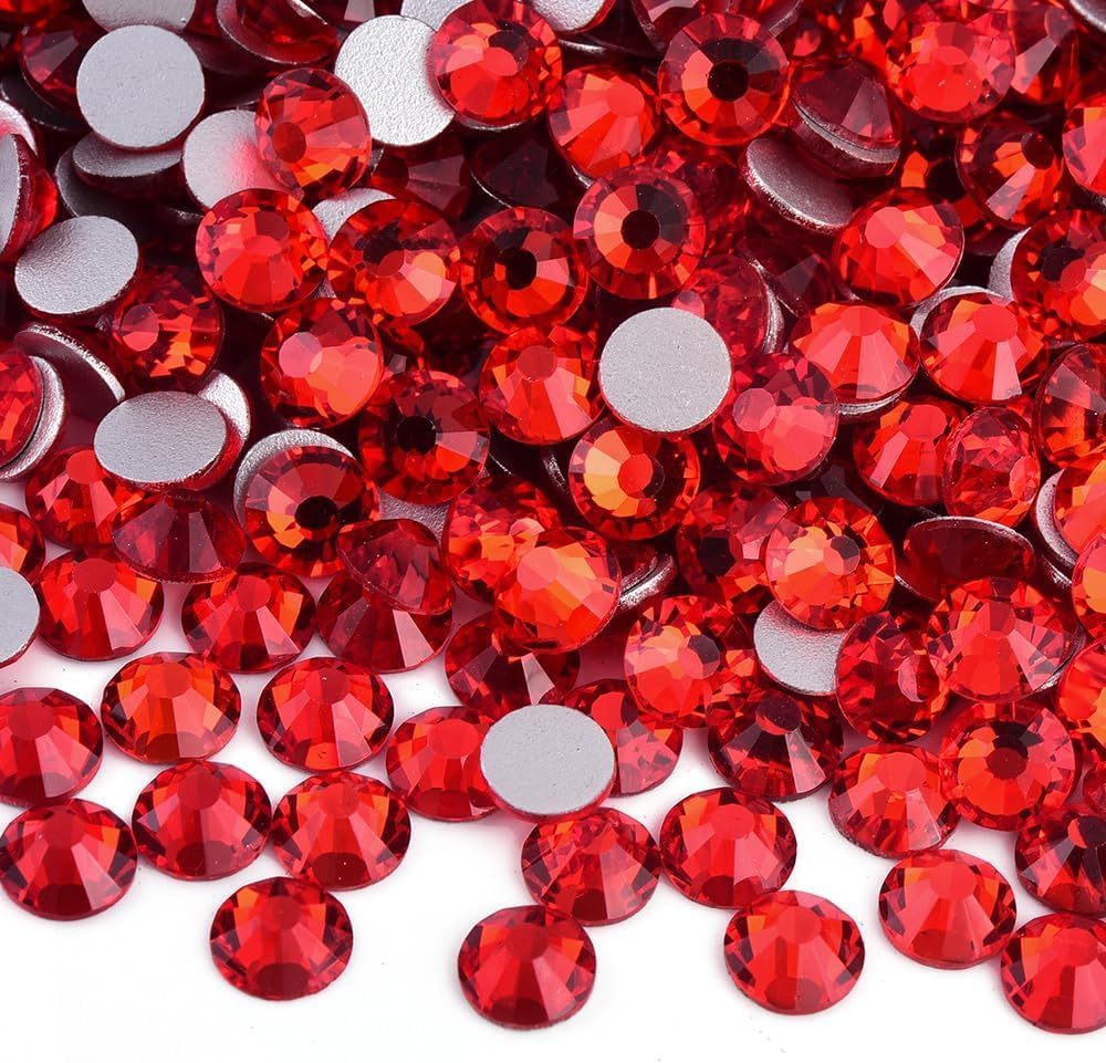 Glass Rhinestones Glue Fix Crystal for DIY Lt. Siam SS50 144pcs