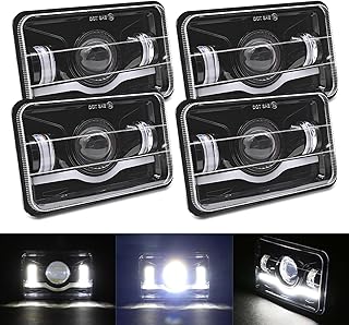 VCSZXKLY 4x6 Led Headlights Compatible for Chevy Pickup 1981 1982 1983 1984 1985 1986 1987 C10 K10 Blazer Headlights High Low Beam, DOT Approved Rectangular H4651 H4652 H4656 H4666 Headlight