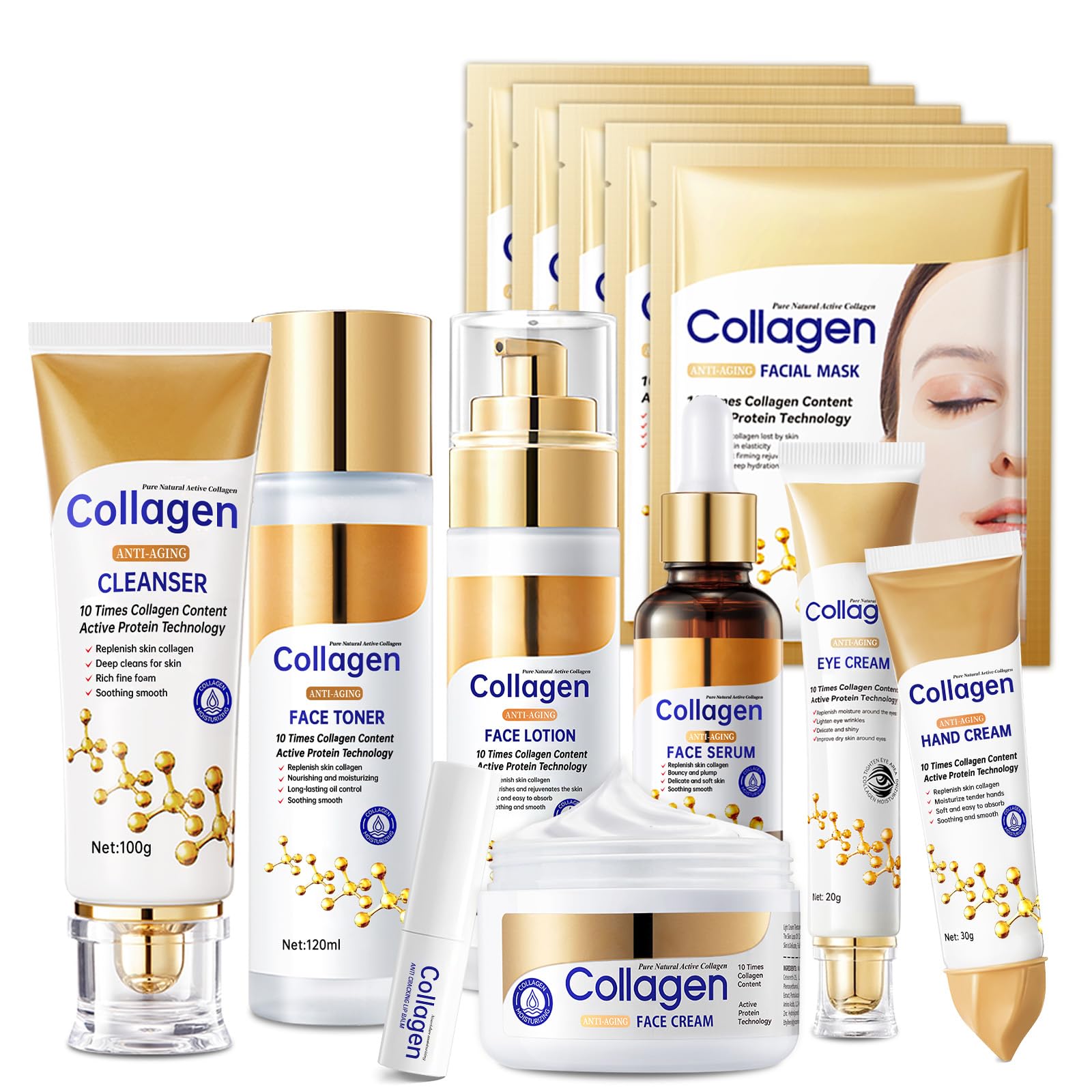 Amazon.com: Collagen Skin Care Set,13-In-1 Travel Skincare Kits