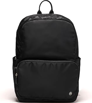 Pander 22L Casual Daypack Everyday Backpack with Luggage Sleeve Smooth Webbing Handle Professional Commuter School Bag, Black