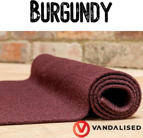 Vandalised- 4 Way Stretch Carpet Lining – for Camper/Van/Caravan - 9 Colours, Various Lengths with Glue (9:Burgundy, 2meter x 2meter 2xGlue) - 4