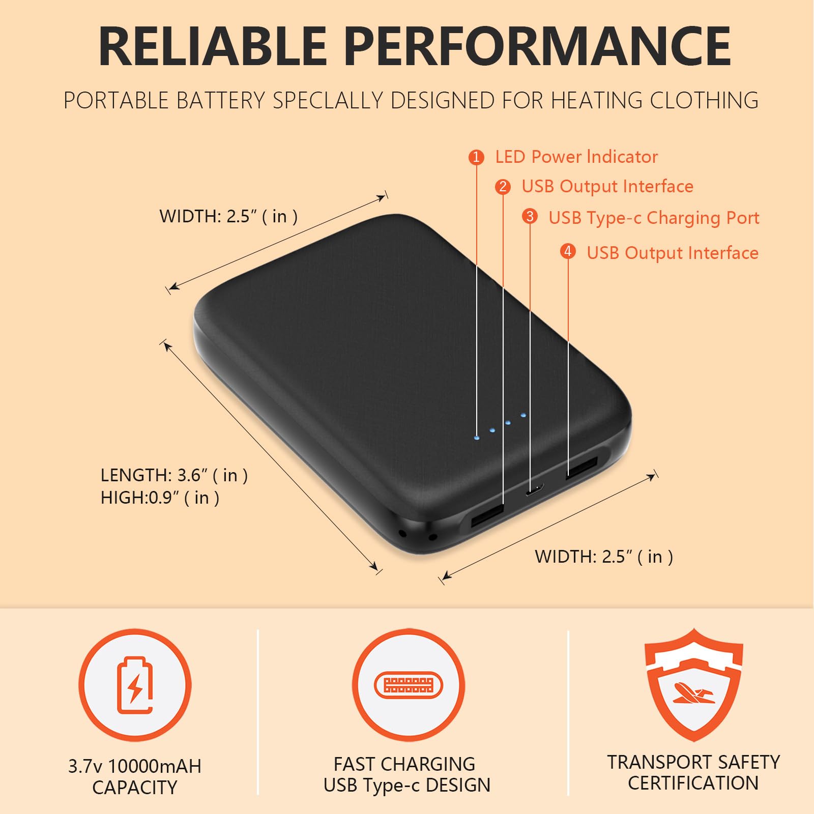 Vofuoti Batterie Externe Compatible avec Gilet Chauffant...