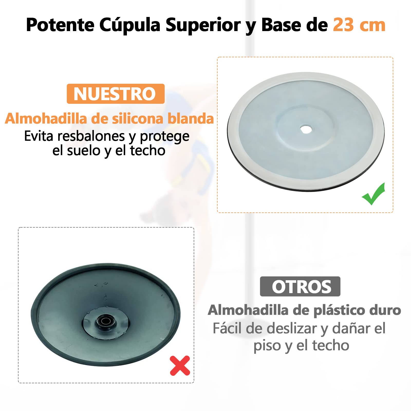 COSTWAY Barra de Baile Profesional Estática y Giratoria Pole Dance de 45 mm Altura Ajustable de 2,23 m a 2,82 m para Hogar Club hasta 200 kg