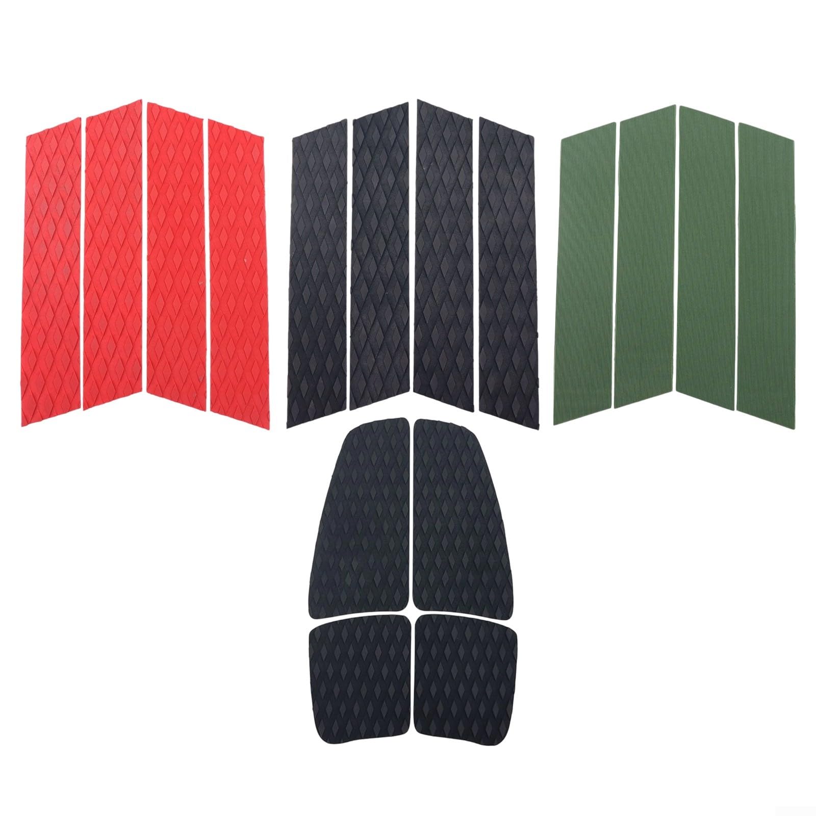 Lot de 4 patins antidérapants en EVA pour planche de surf et kitesurf Rouge 54 x 39 cm