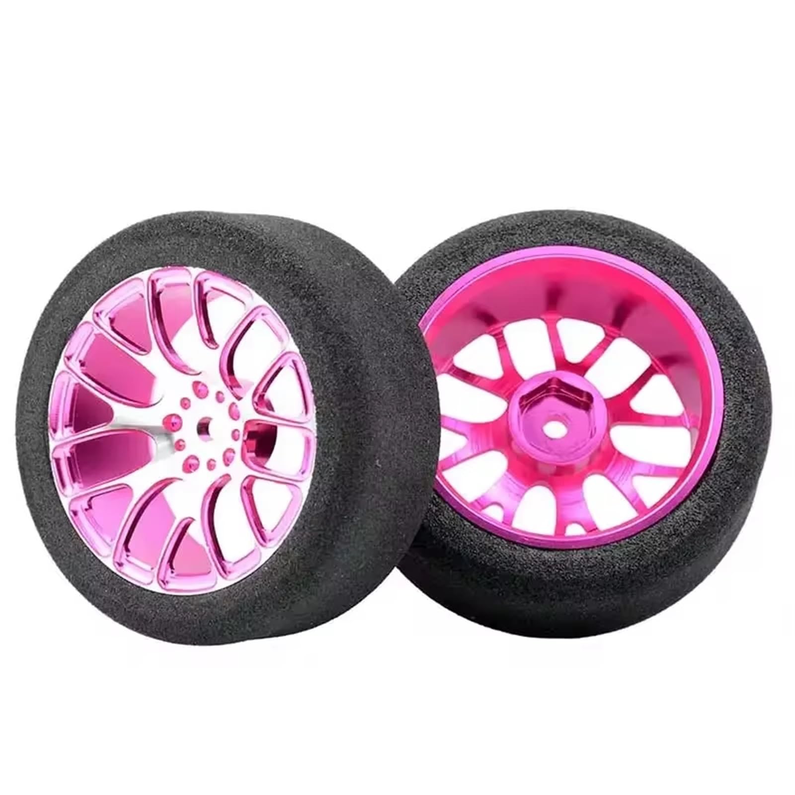 Neumático RC Compatible con Wltoys 144001 124016 124017 124018 124019 104001 4 Piezas De 68 Mm De Espuma para Neumáticos De Coche RC(Pink)