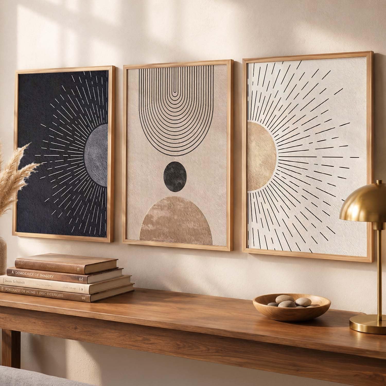 BOHO Wall Art Set - 3 Minimalist Frames -27 BOHO Wall Art Set - 3 Minimalist Frames -27