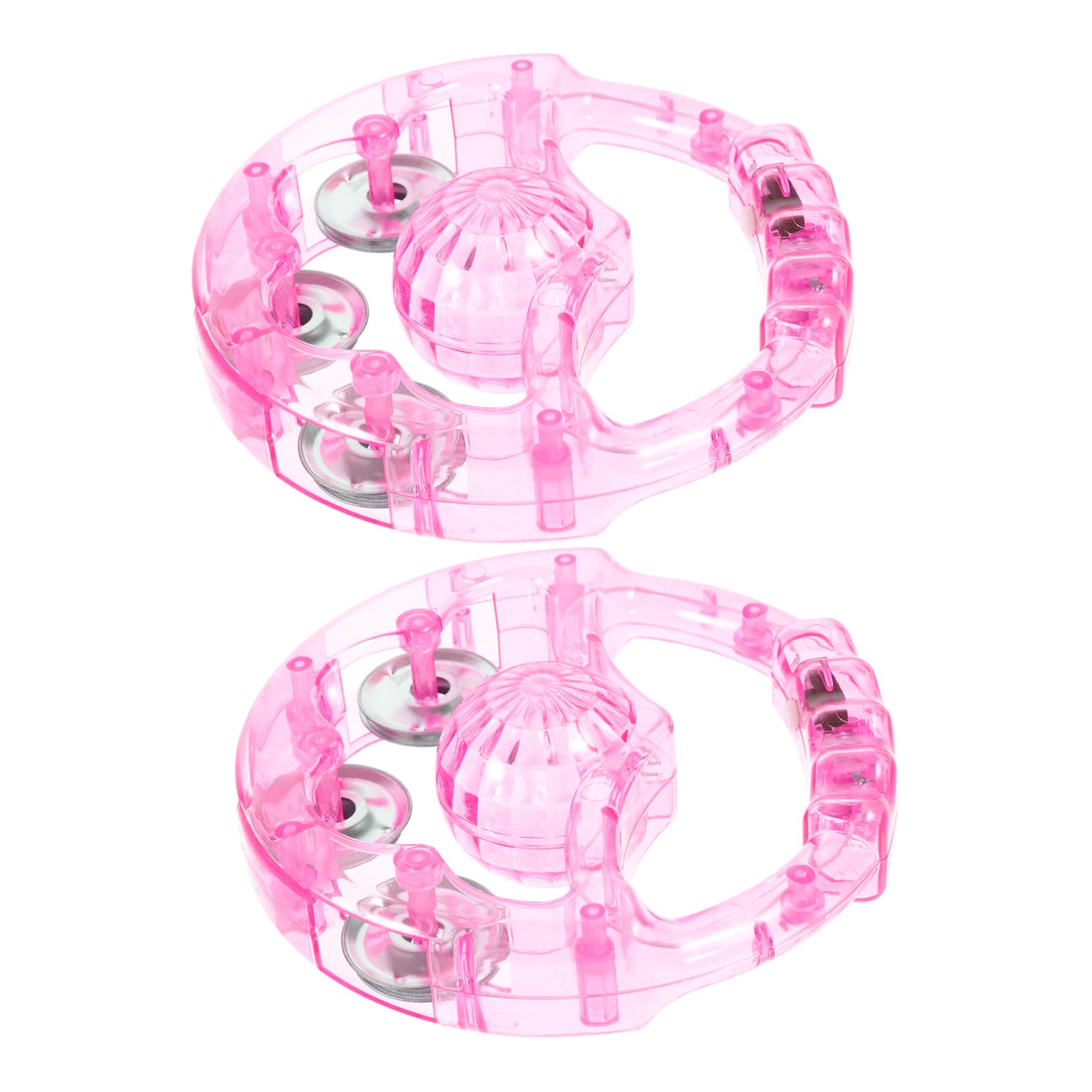 PRETYZOOM 2Pcs Flashing Tambourines Luminous Handbells for Ktv Bars Parties Atmosphere Props Safe Material Easy to Use Musical Instruments