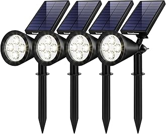 InnoGear Solar Lights Outdoor Waterproof Solar Garden Light for Outside Yard Landscape Lighting Pathway Spot Lights Spotlight Wall Light Auto On/Off, Pack of 4 (White)