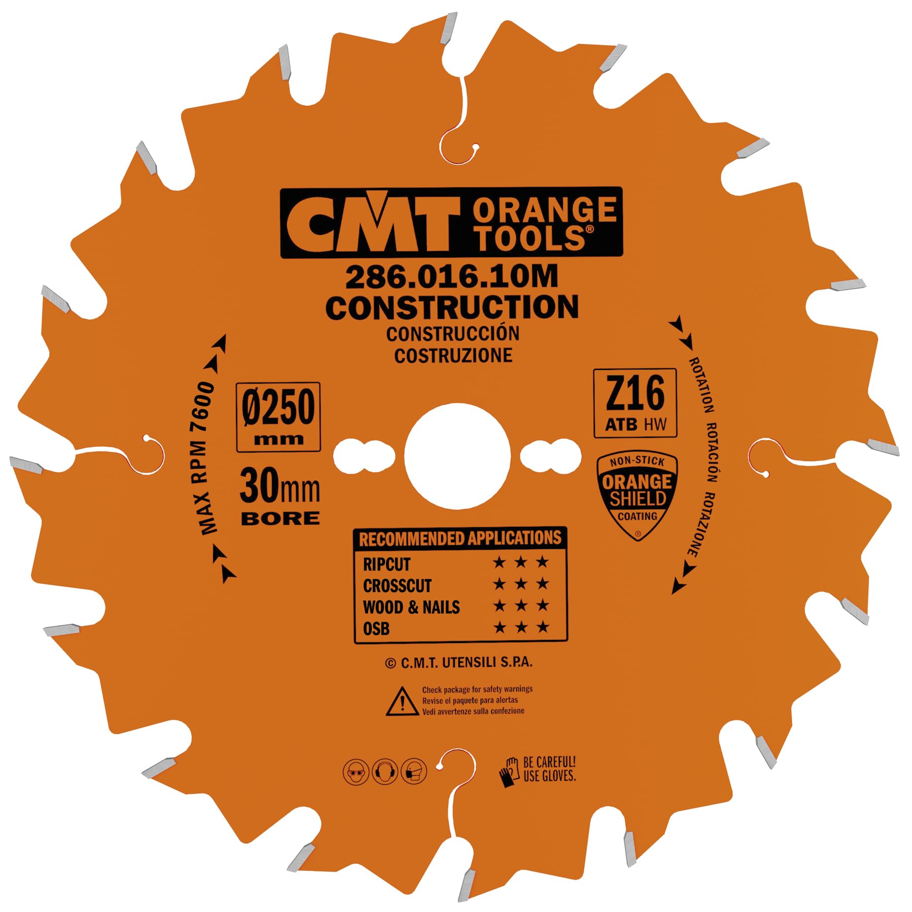 CMT 286.016.10M LAME CIRCULAIRE 250X2.8X30 Z=16 5'ATB