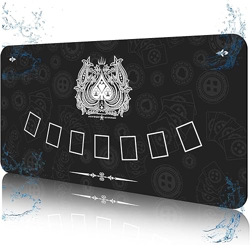 Miniatura 53 de Alfombrilla de póquer profesional impermeable, 8 jugadores de goma portátil Texas Hold'em Poker mesa de póquer con bolso con cremallera para jugar