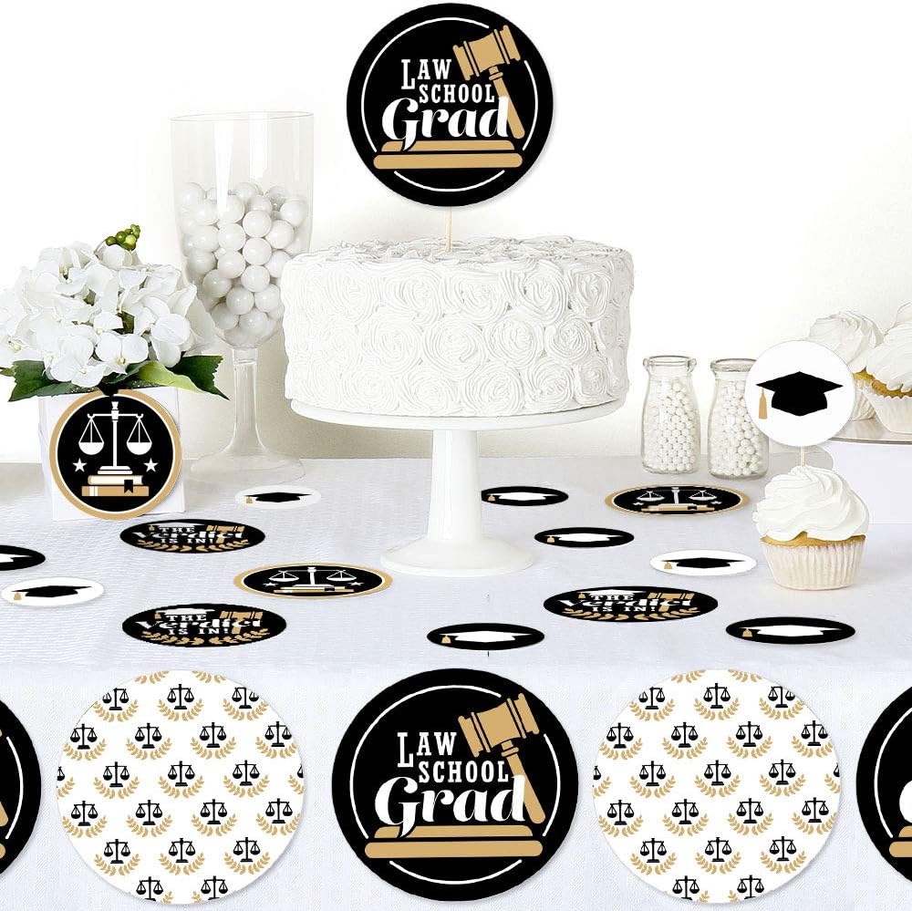 Big Dot of Happiness Law School Grad - Future Lawyer Graduation Party Giant Circle Confetti - Party Decorations - Large Confetti 27 Count
