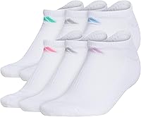 adidas Women's Cushioned No Show Socks 6-Pack - Moisture-Wicking Athletic Socks with Arch Support & Secure Fit