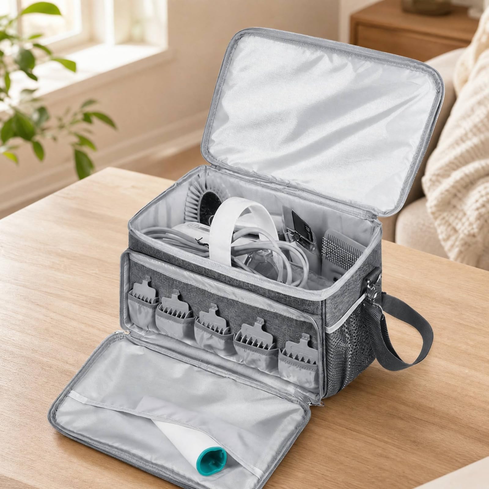 Faltbare Tierpflege-Transporttasche mit Netzfach faltbar Tierpflege-Aufbewahrungstasche mit Schultergurt tragbar Tasche für Tierpfleger, Hundebesitzer