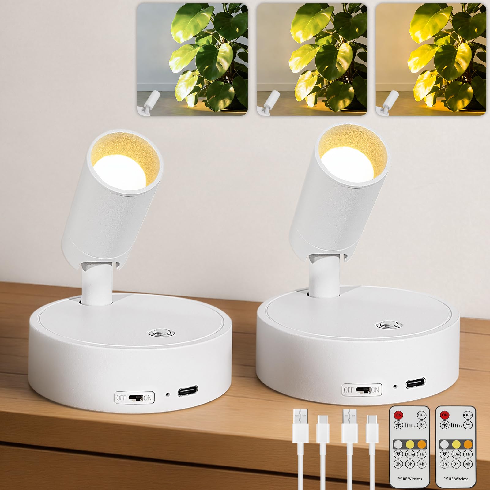 Kambo Wireless Rechargeable LED Spot Light 4000mAh Indoor 2pieces