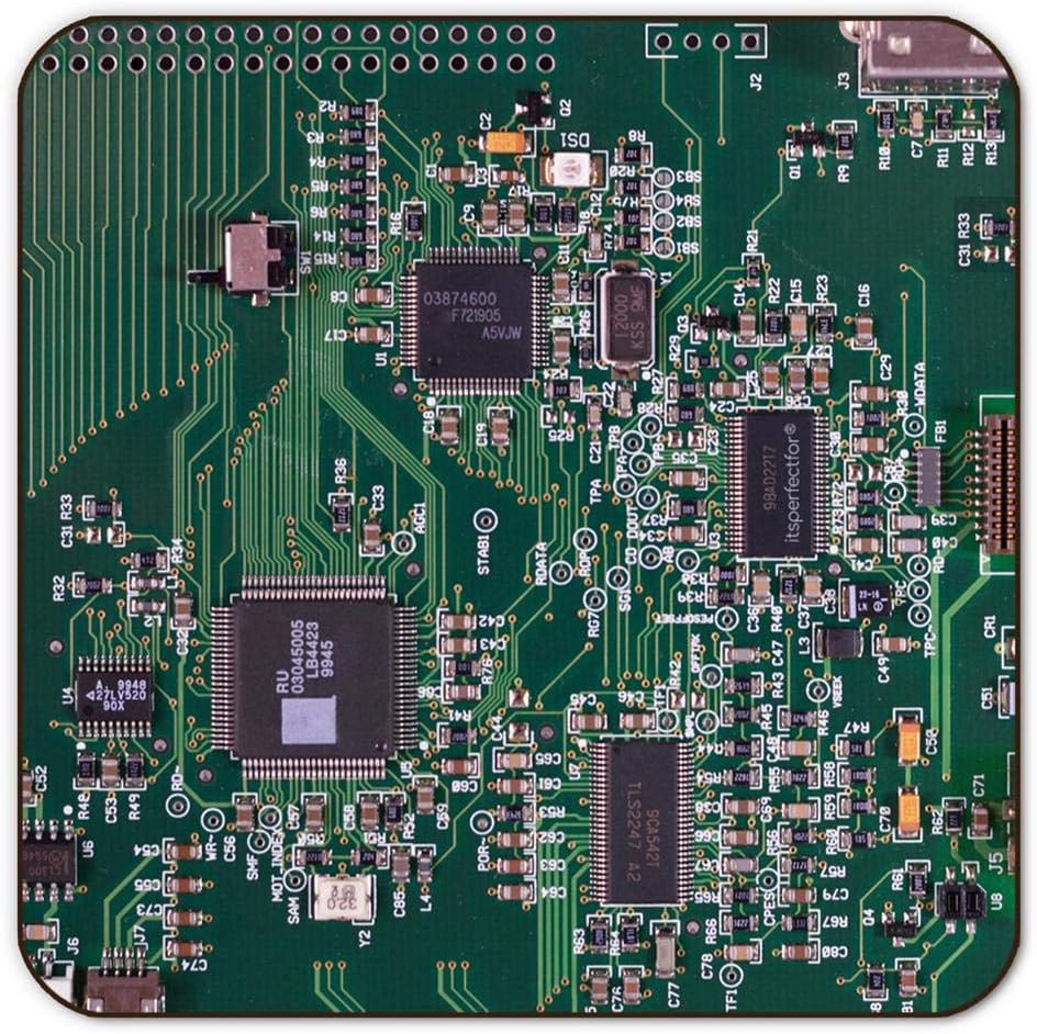Computer Circuit Board Style Design Drinks Coaster Mat. PC Motherboard ...